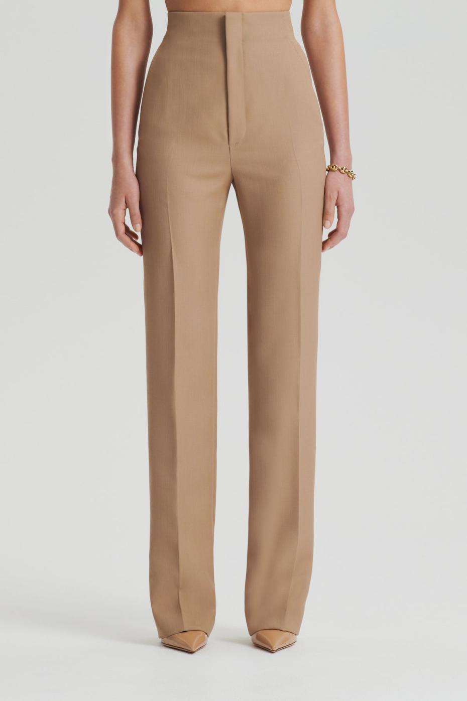 Trousers | Women Scanlan Theodore WOOL BARATHEA SLIM TROUSER Camel