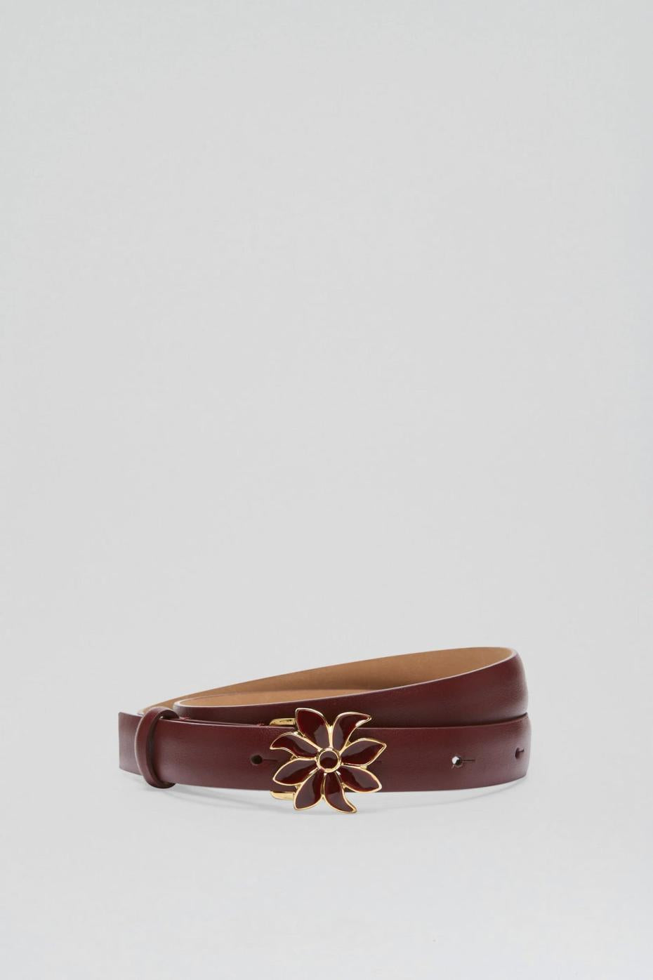Belts | Women Scanlan Theodore FLOWER BUCKLE BELT 2 Burgundy
