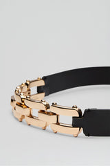 Belts | Women Scanlan Theodore GOLD TRIM BELT 2.5 Black