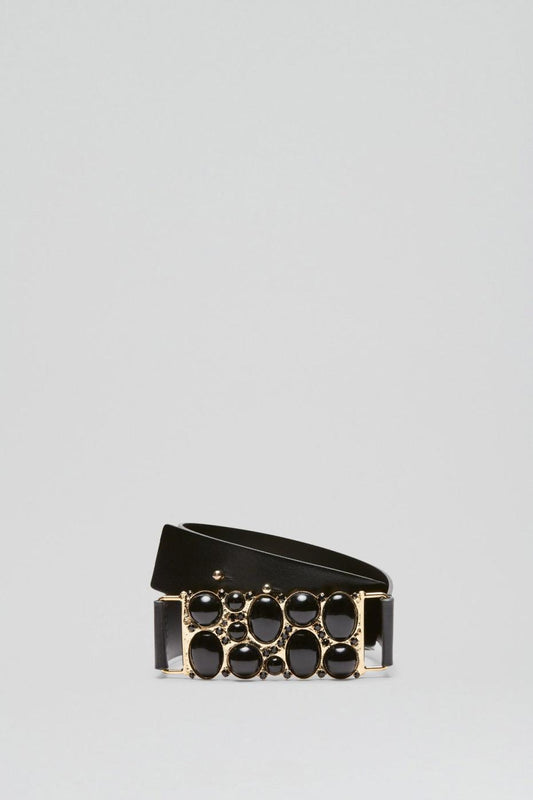 Belts | Women Scanlan Theodore ITALIAN JEWELLED BELT 3.5 Black