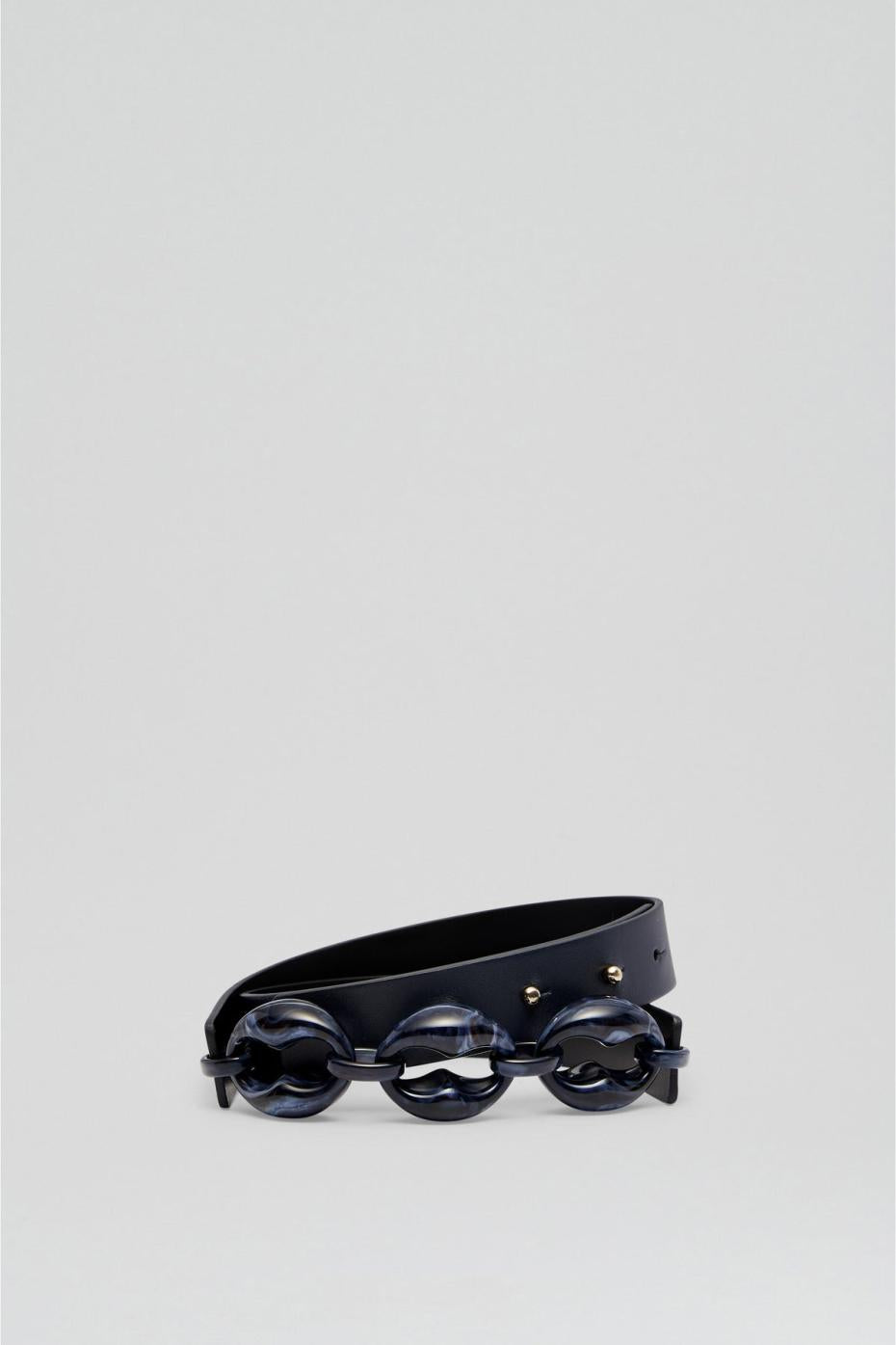 Belts | Women Scanlan Theodore RESIN CHUNKY TRIM BELT 2.5 Navy