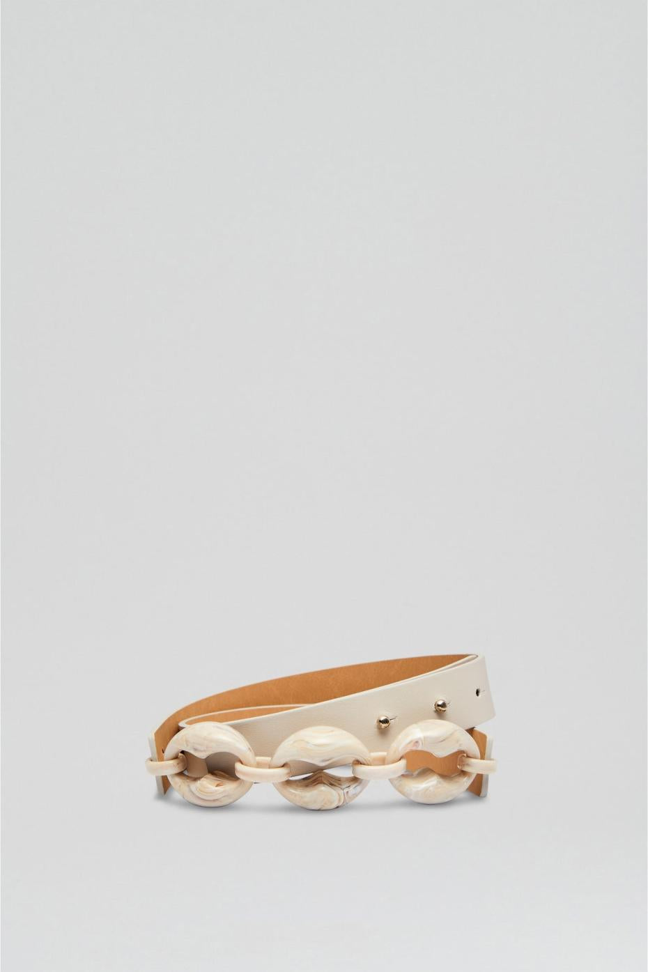 Belts | Women Scanlan Theodore RESIN CHUNKY TRIM BELT 2.5 Oyster
