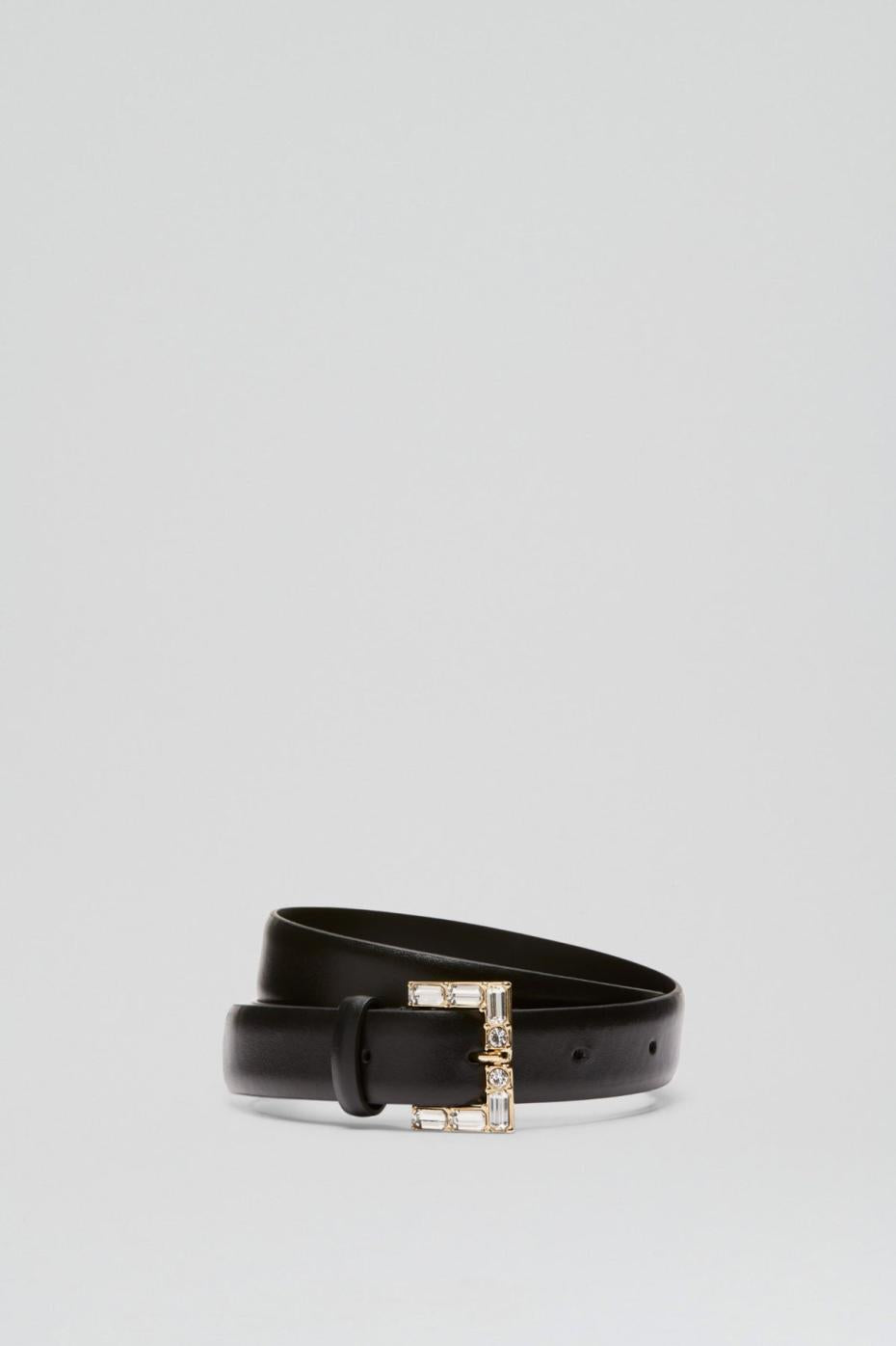 Belts | Women Scanlan Theodore STRASS BUCKLE BELT 2.5 Black
