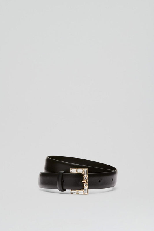 Belts | Women Scanlan Theodore STRASS BUCKLE BELT 2.5 Black