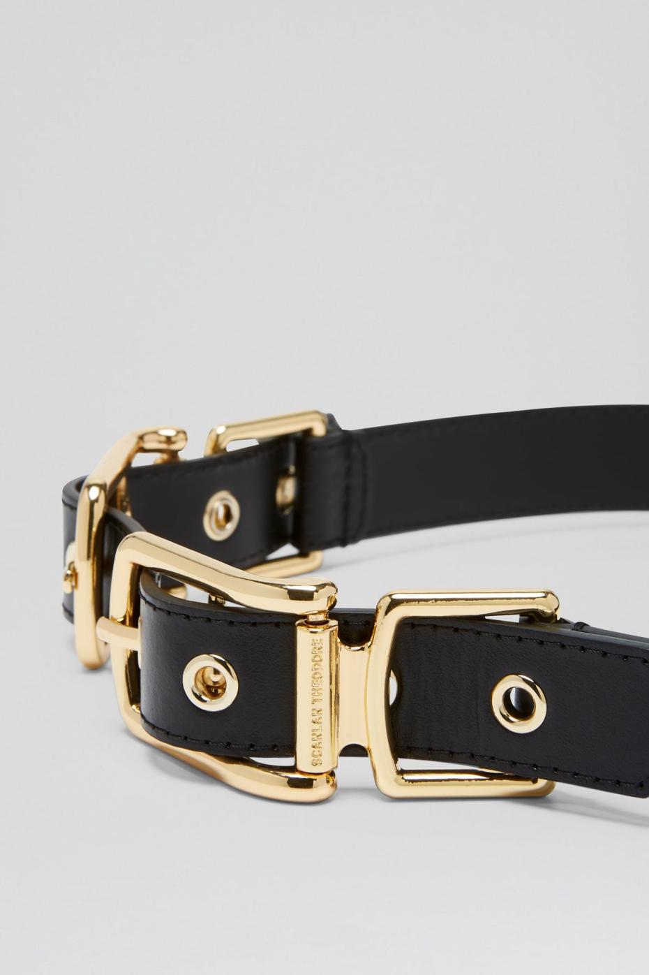 Belts | Women Scanlan Theodore TWIN SADDLE BUCKLE BELT 2.5 Black