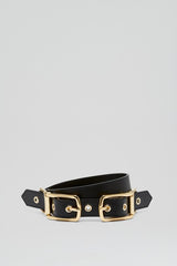 Belts | Women Scanlan Theodore TWIN SADDLE BUCKLE BELT 2.5 Black