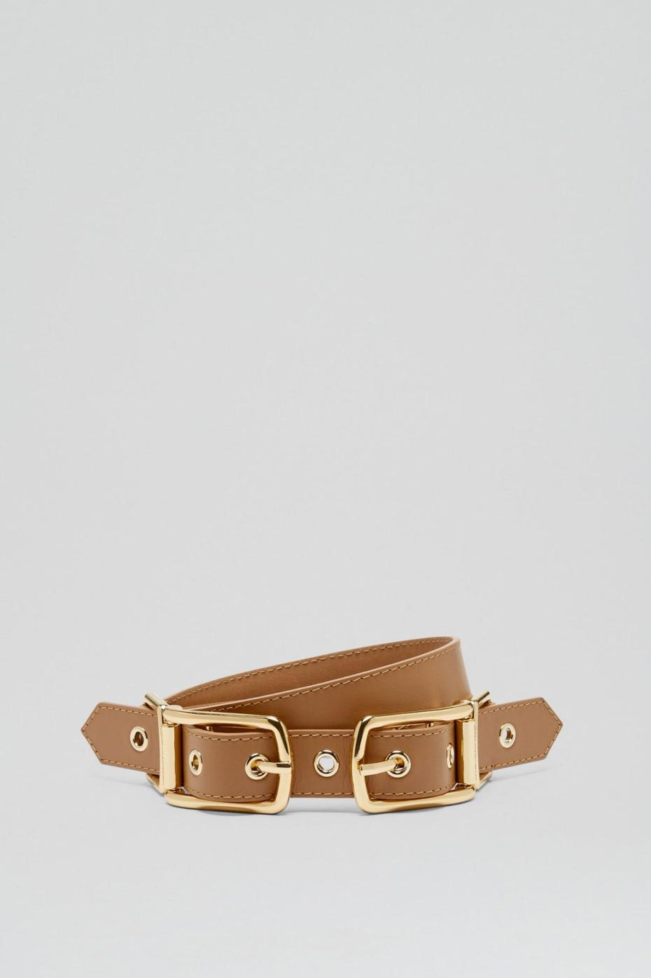 Belts | Women Scanlan Theodore TWIN SADDLE BUCKLE BELT 2.5 Camel