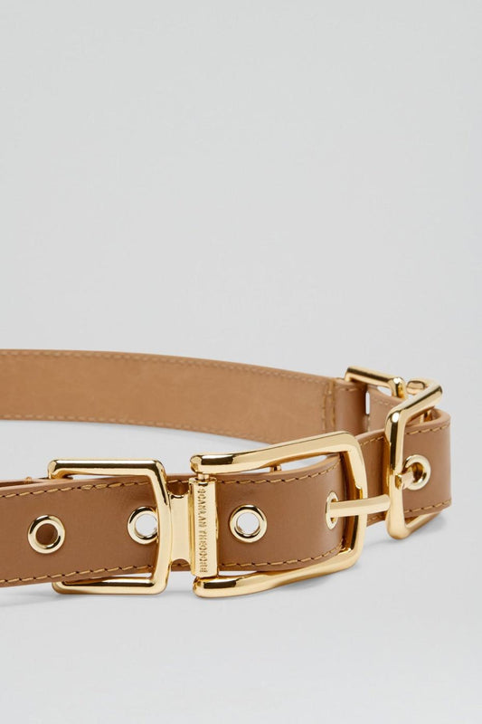 Belts | Women Scanlan Theodore TWIN SADDLE BUCKLE BELT 2.5 Camel