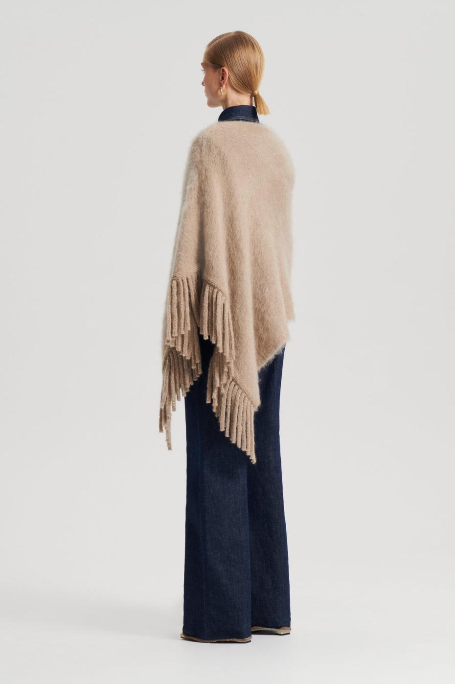 Capes | Women Scanlan Theodore BRUSHED FRINGED CAPE Nougat