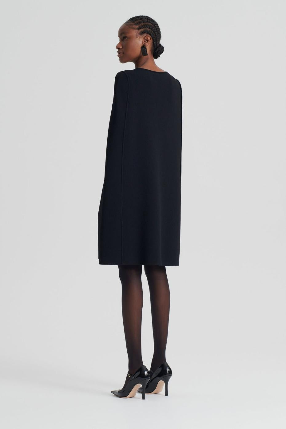 Capes | Women Scanlan Theodore CREPE KNIT CAPE DRESS Black
