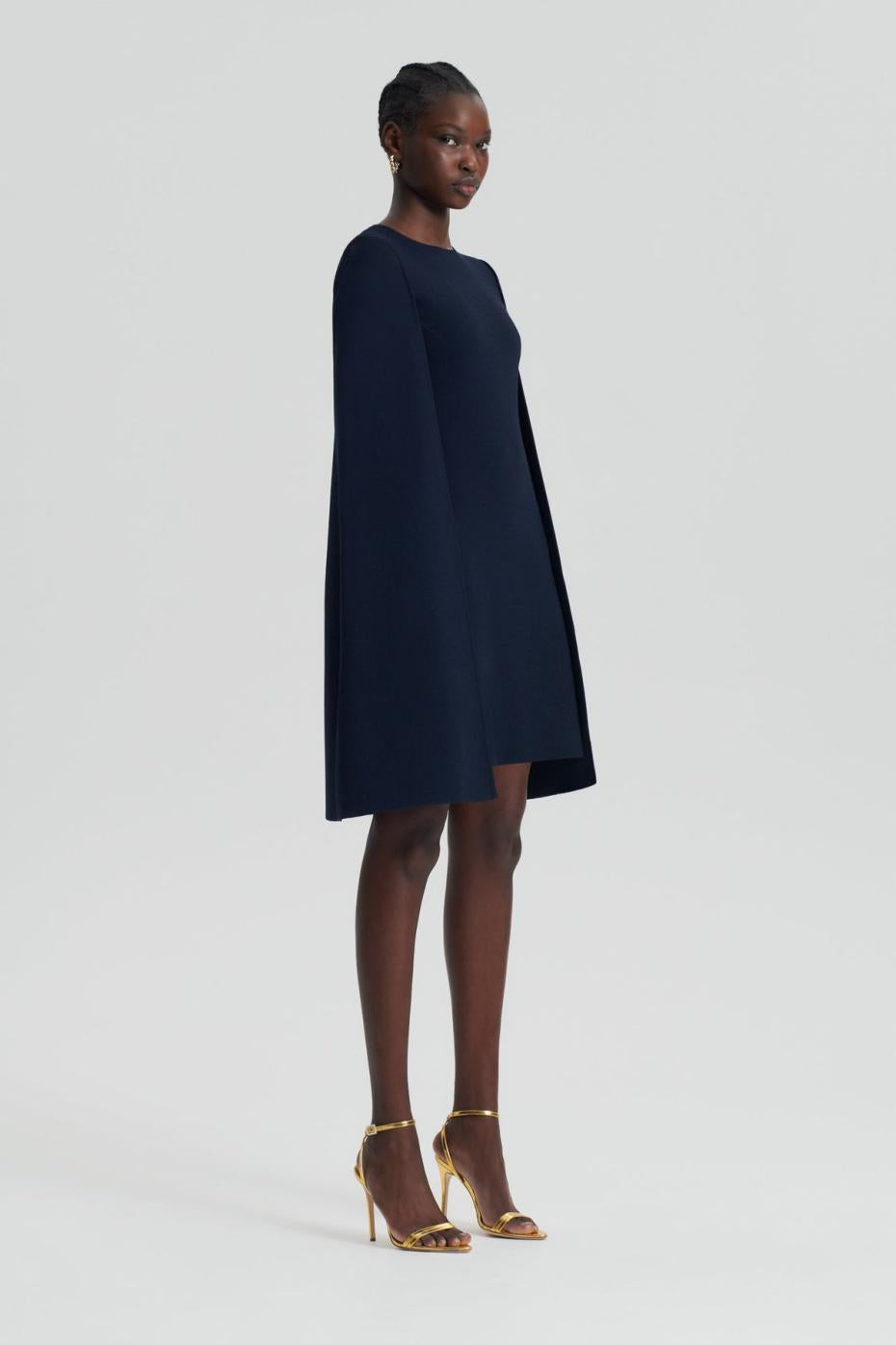 Capes | Women Scanlan Theodore CREPE KNIT CAPE DRESS Navy