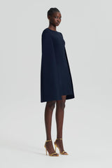 Capes | Women Scanlan Theodore CREPE KNIT CAPE DRESS Navy