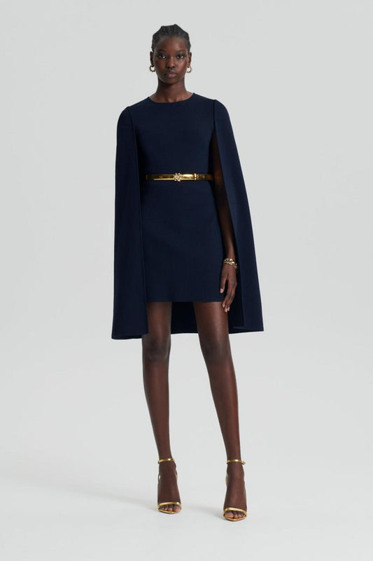 Capes | Women Scanlan Theodore CREPE KNIT CAPE DRESS Navy