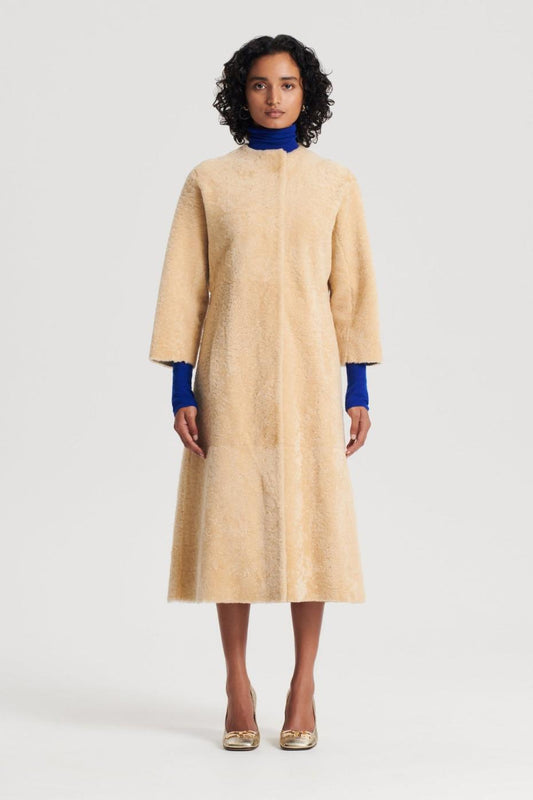Coats | Women Scanlan Theodore COCOON SHEARLING COAT Gold