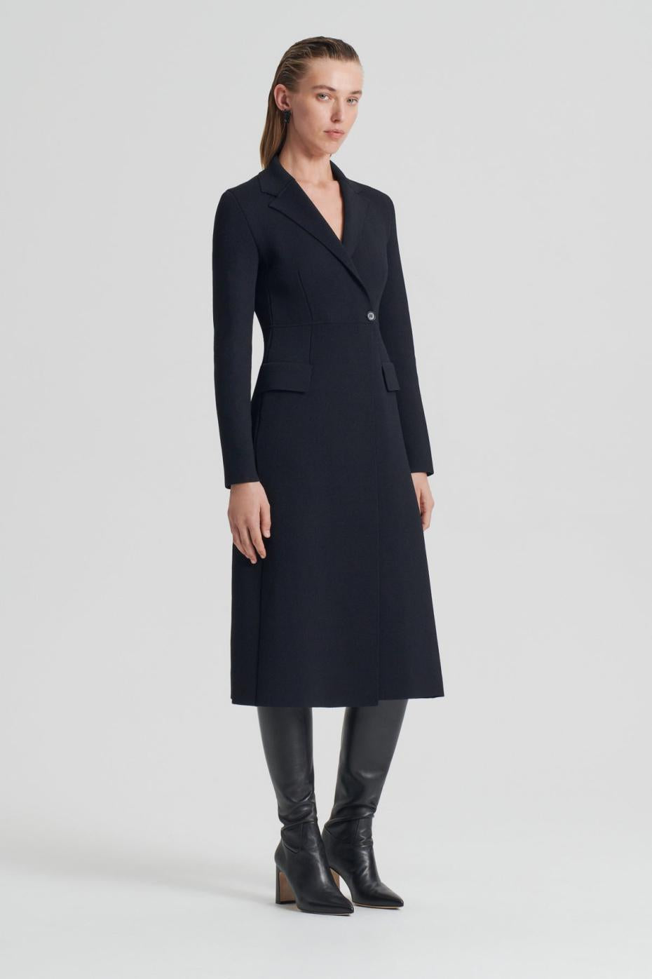 Coats | Women Scanlan Theodore CREPE KNIT TAILORED COAT Black