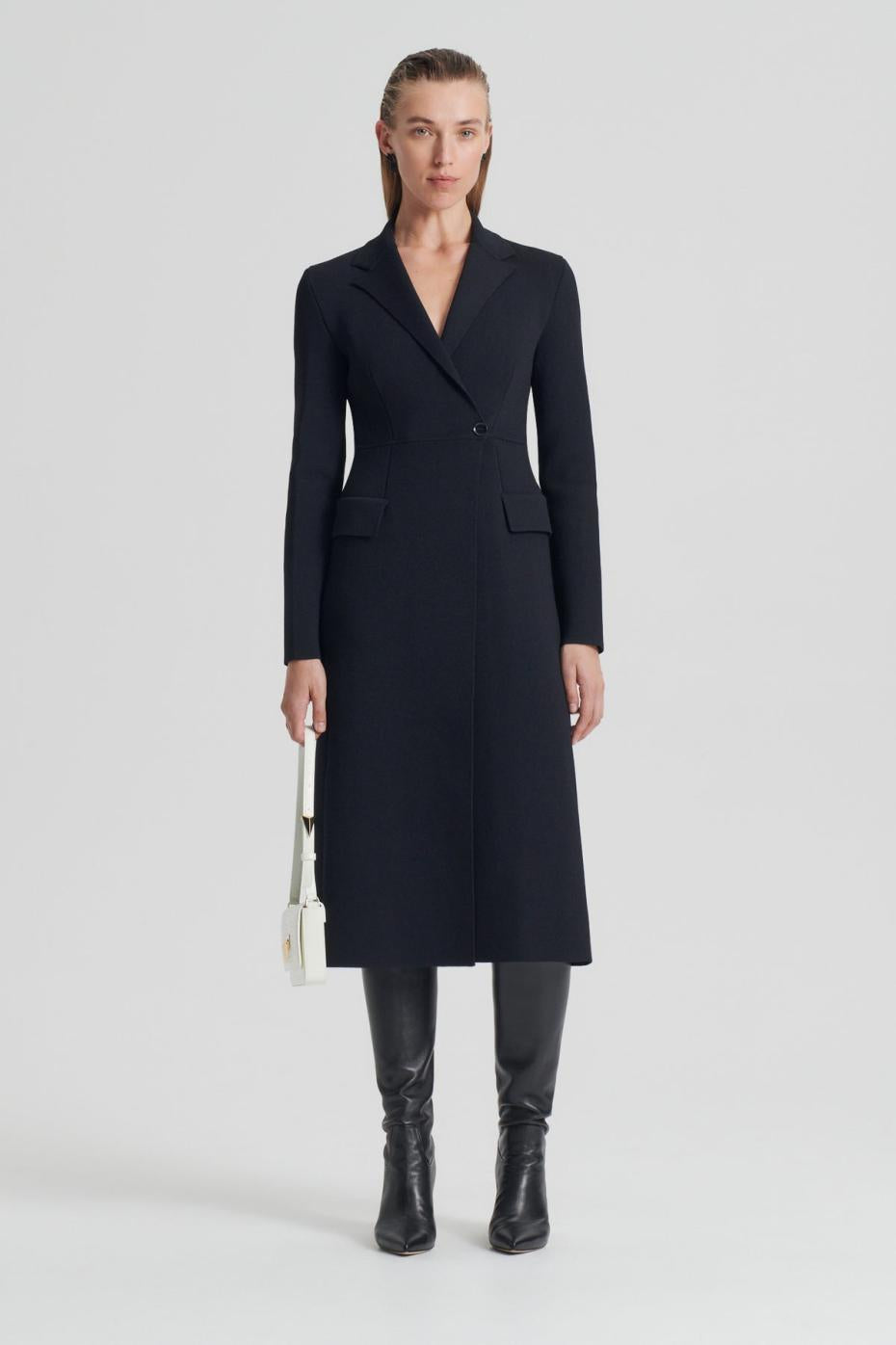 Coats | Women Scanlan Theodore CREPE KNIT TAILORED COAT Black