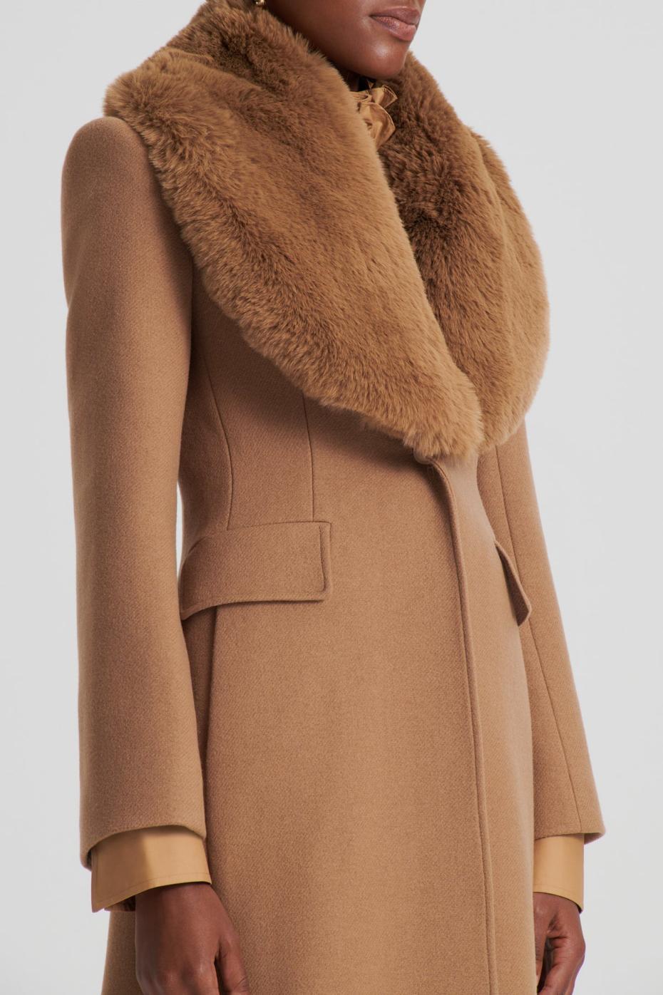 Coats | Women Scanlan Theodore FAUX FUR COLLAR COAT Camel