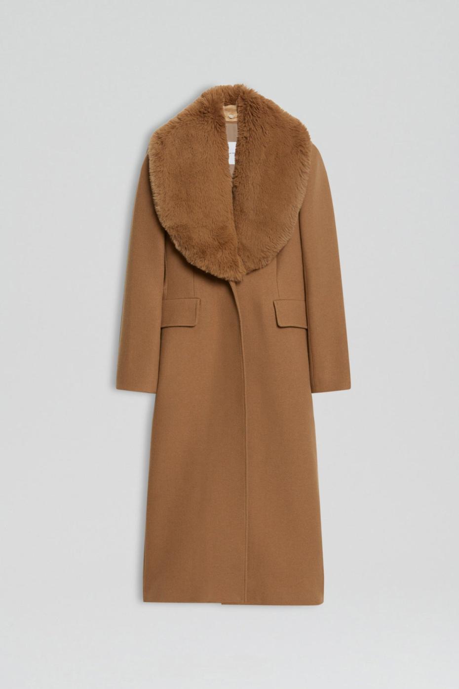 Coats | Women Scanlan Theodore FAUX FUR COLLAR COAT Camel