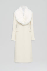 Coats | Women Scanlan Theodore FAUX FUR COLLAR COAT Creme