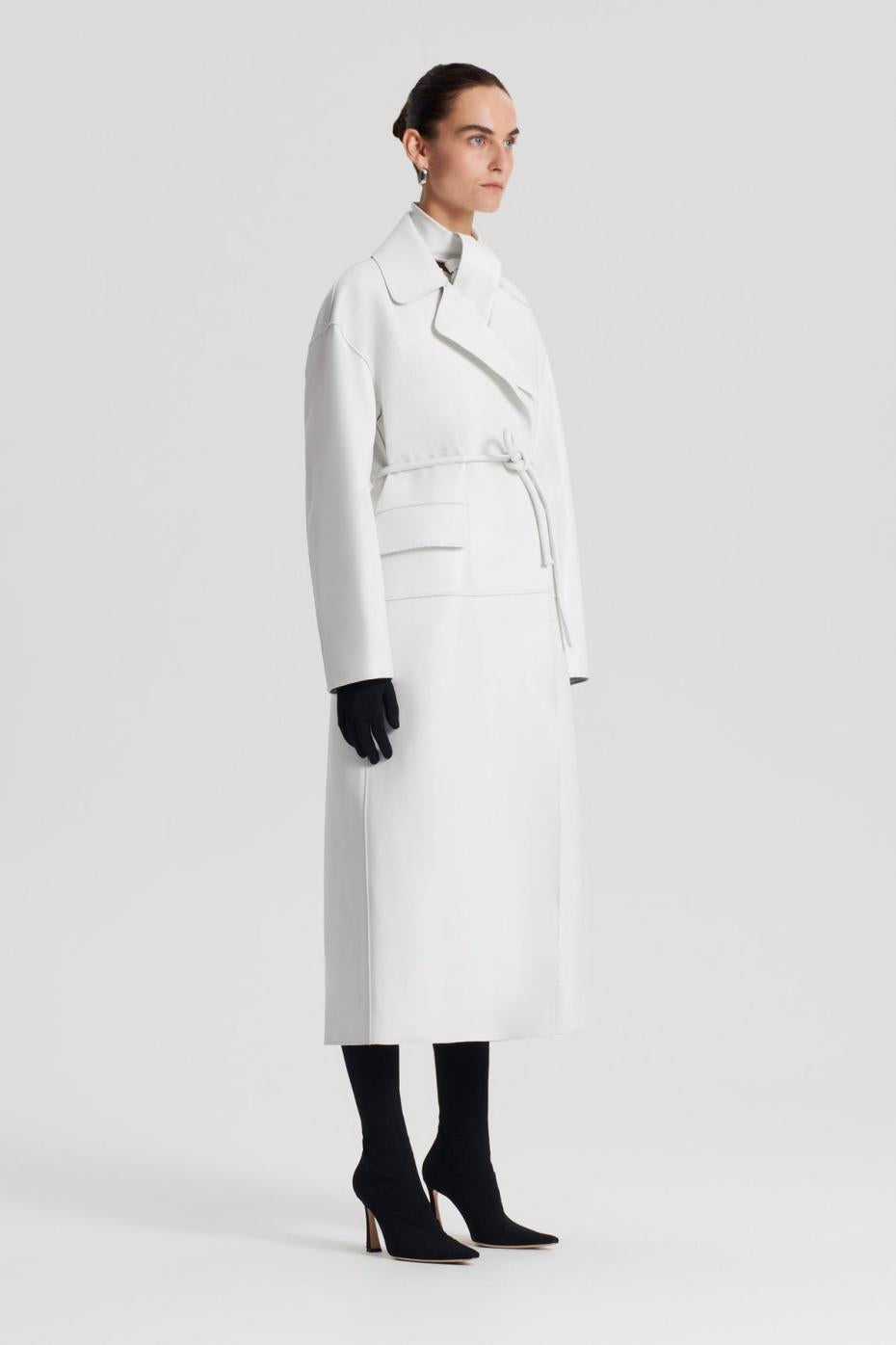 Coats | Women Scanlan Theodore LEATHER BONDED TRENCH White
