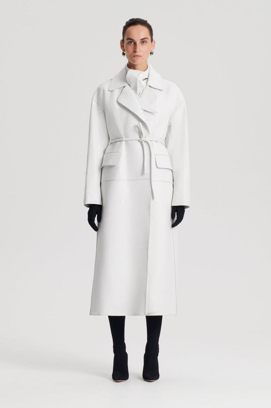 Coats | Women Scanlan Theodore LEATHER BONDED TRENCH White