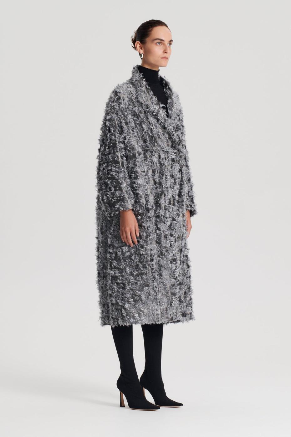Coats | Women Scanlan Theodore TINSEL FRINGE COAT Dark.silver