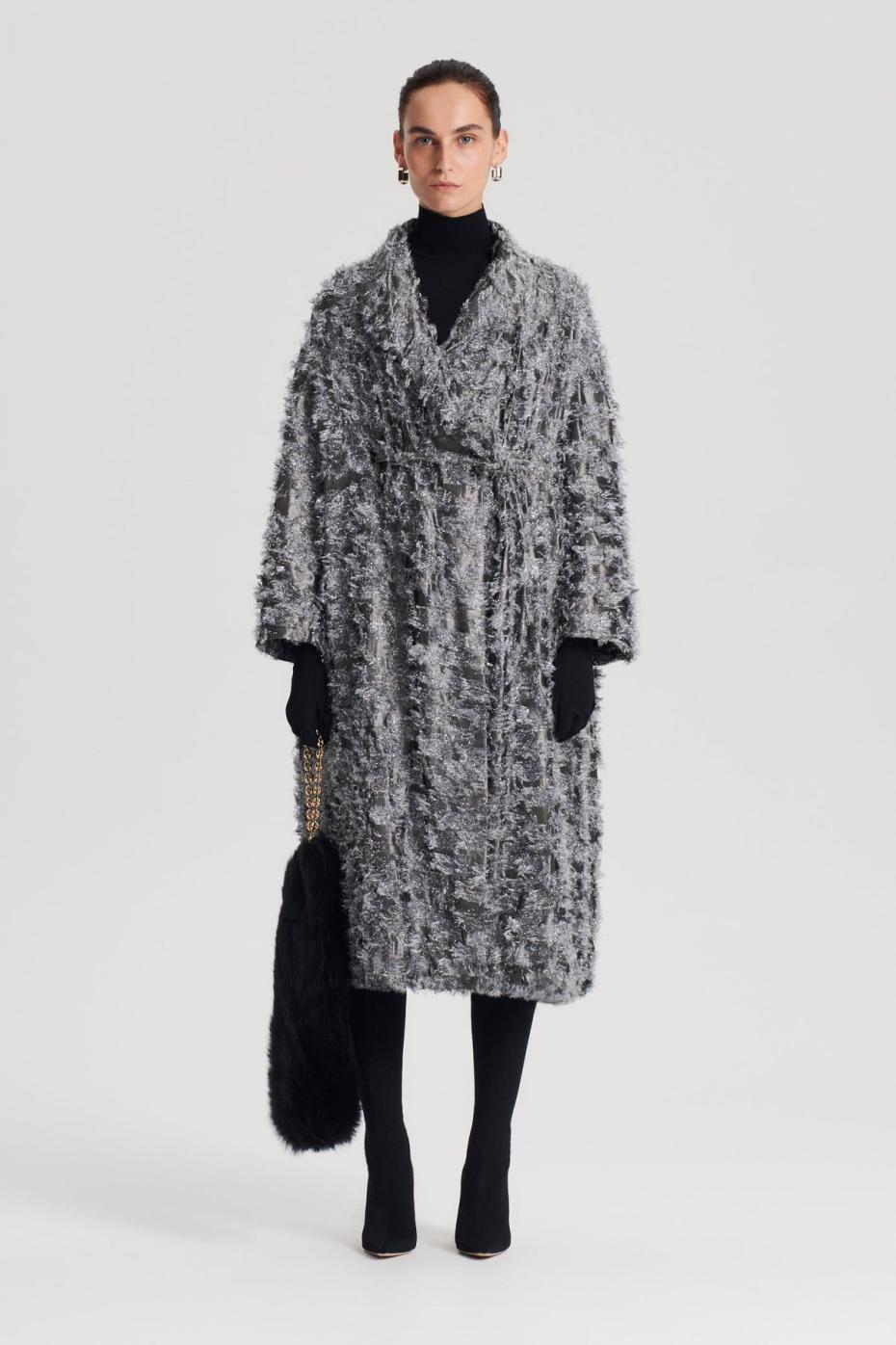 Coats | Women Scanlan Theodore TINSEL FRINGE COAT Dark.silver
