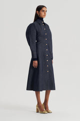 Denim | Women Scanlan Theodore DENIM COCOON SLEEVE MIDI DRESS Indigo B