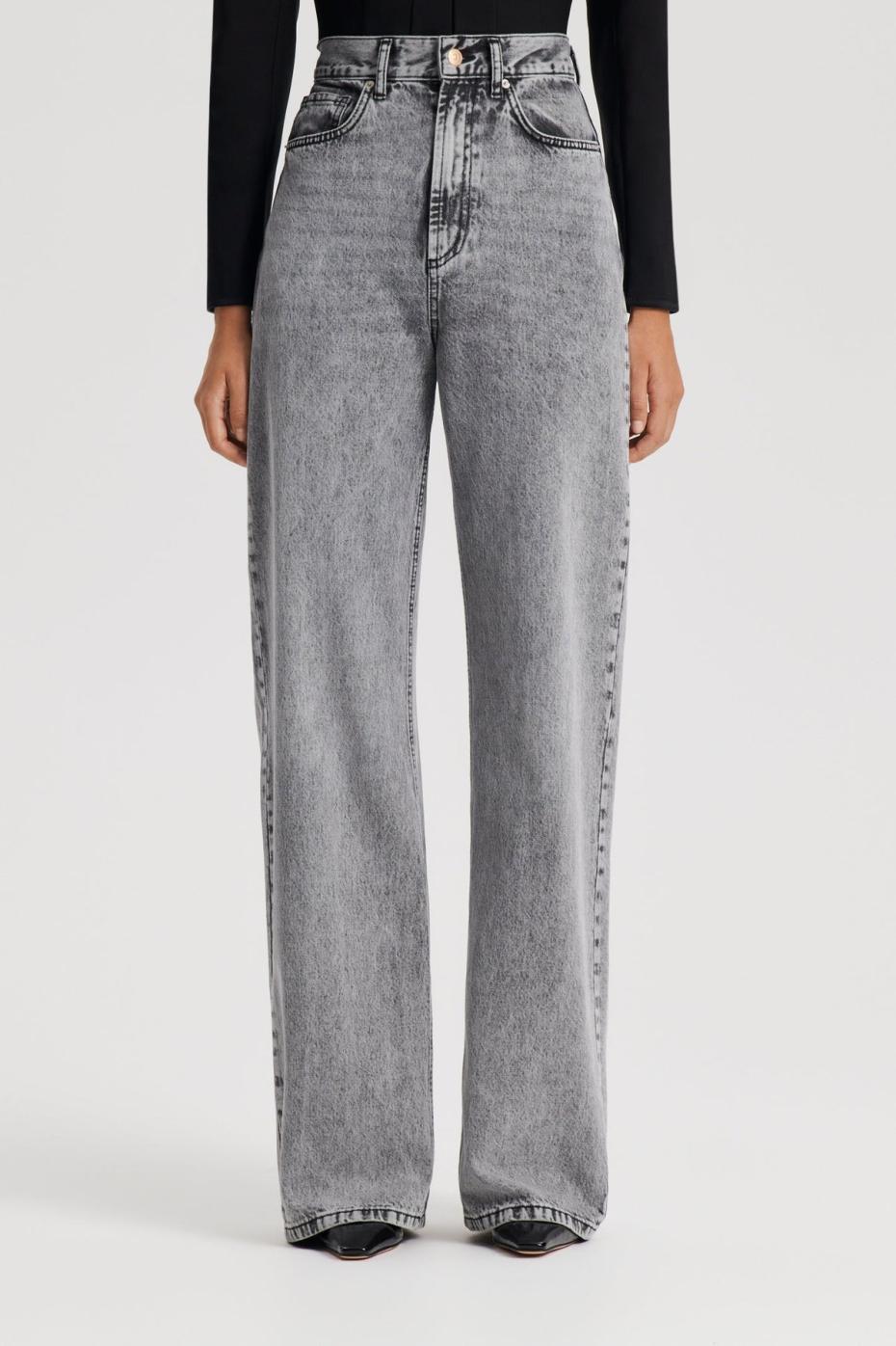 Denim | Women Scanlan Theodore DENIM DRAPE LEG JEAN Charcoal.g
