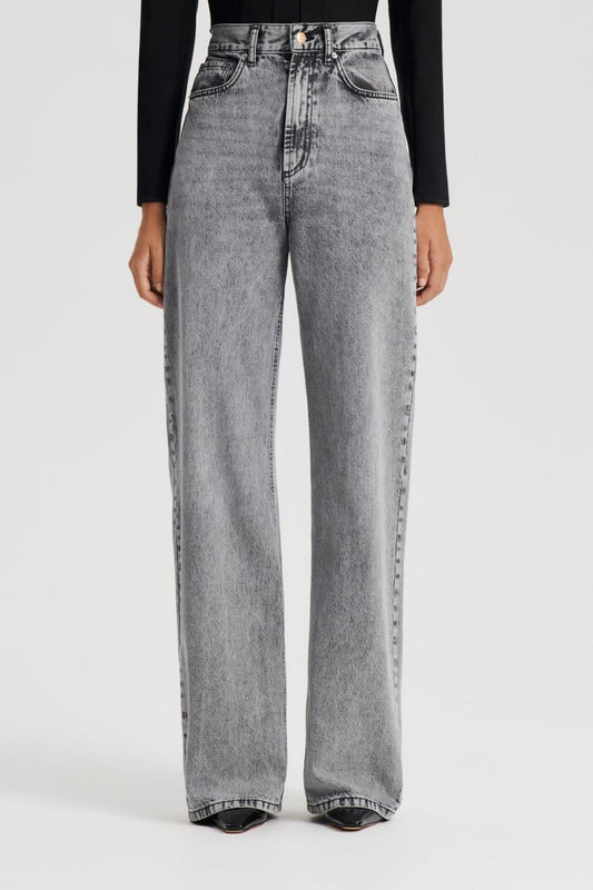 Denim | Women Scanlan Theodore DENIM DRAPE LEG JEAN Charcoal.g