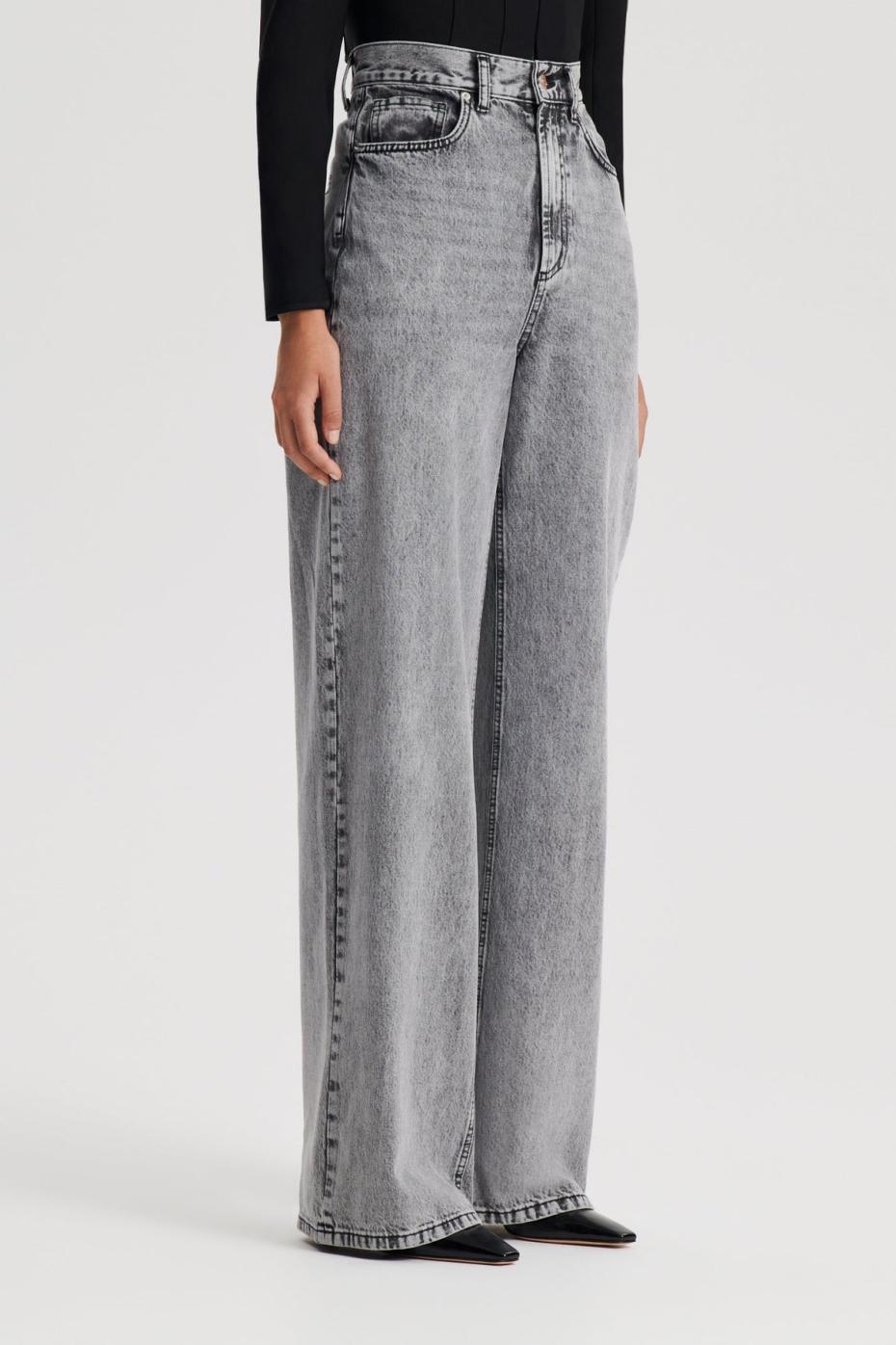 Denim | Women Scanlan Theodore DENIM DRAPE LEG JEAN Charcoal.g