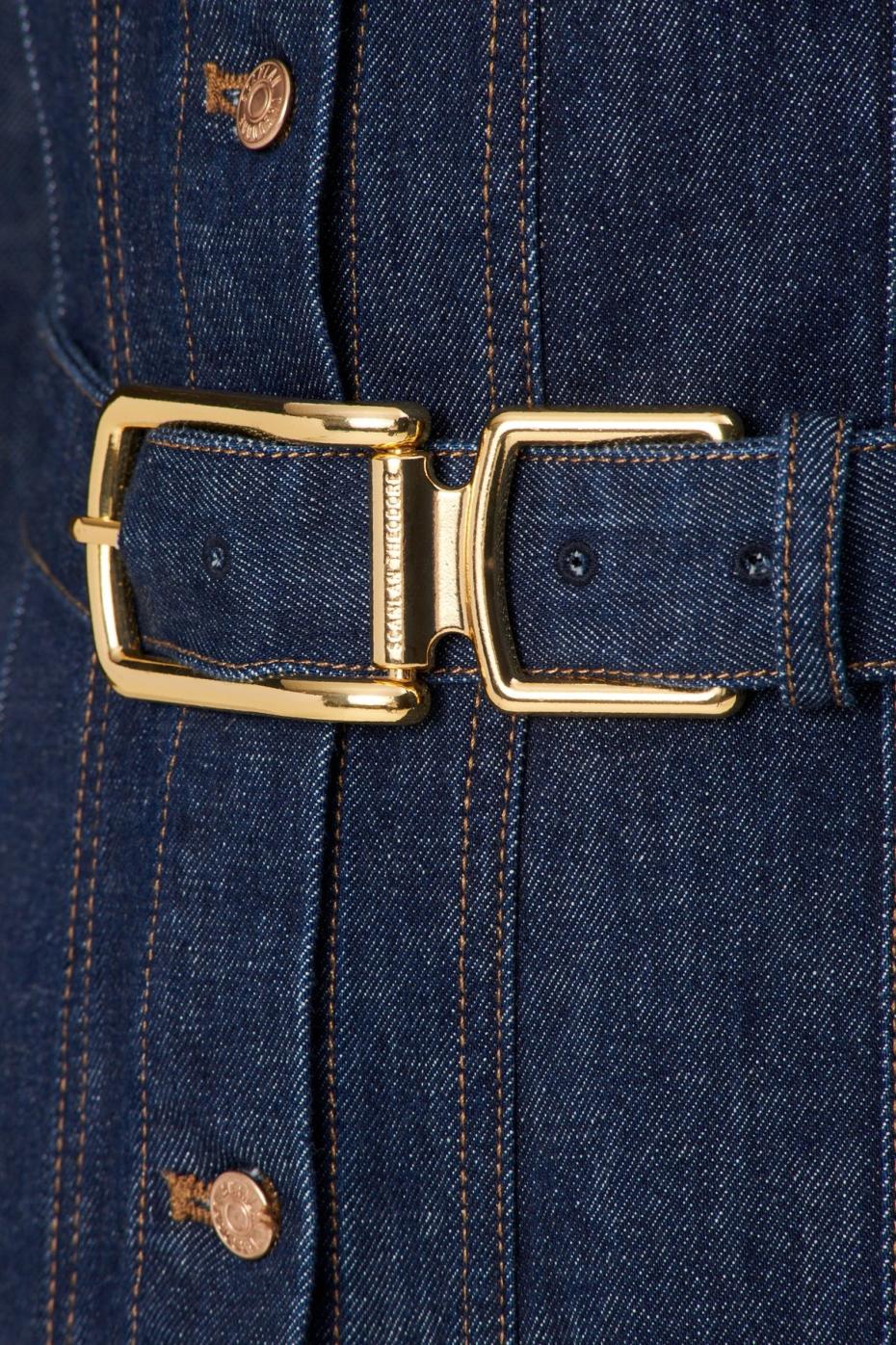 Denim | Women Scanlan Theodore DENIM GOLD BUCKLE BELT Indigo.b