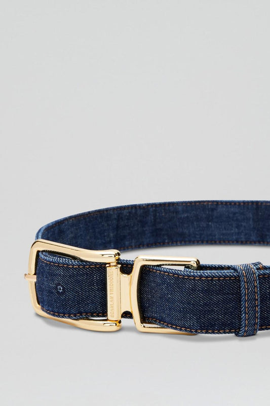Denim | Women Scanlan Theodore DENIM GOLD BUCKLE BELT Indigo.b