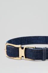 Denim | Women Scanlan Theodore DENIM GOLD BUCKLE BELT Indigo.b