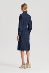 Denim | Women Scanlan Theodore DENIM GOLD BUCKLE DRESS Indigo.b