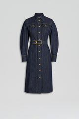 Denim | Women Scanlan Theodore DENIM GOLD BUCKLE DRESS Indigo.b