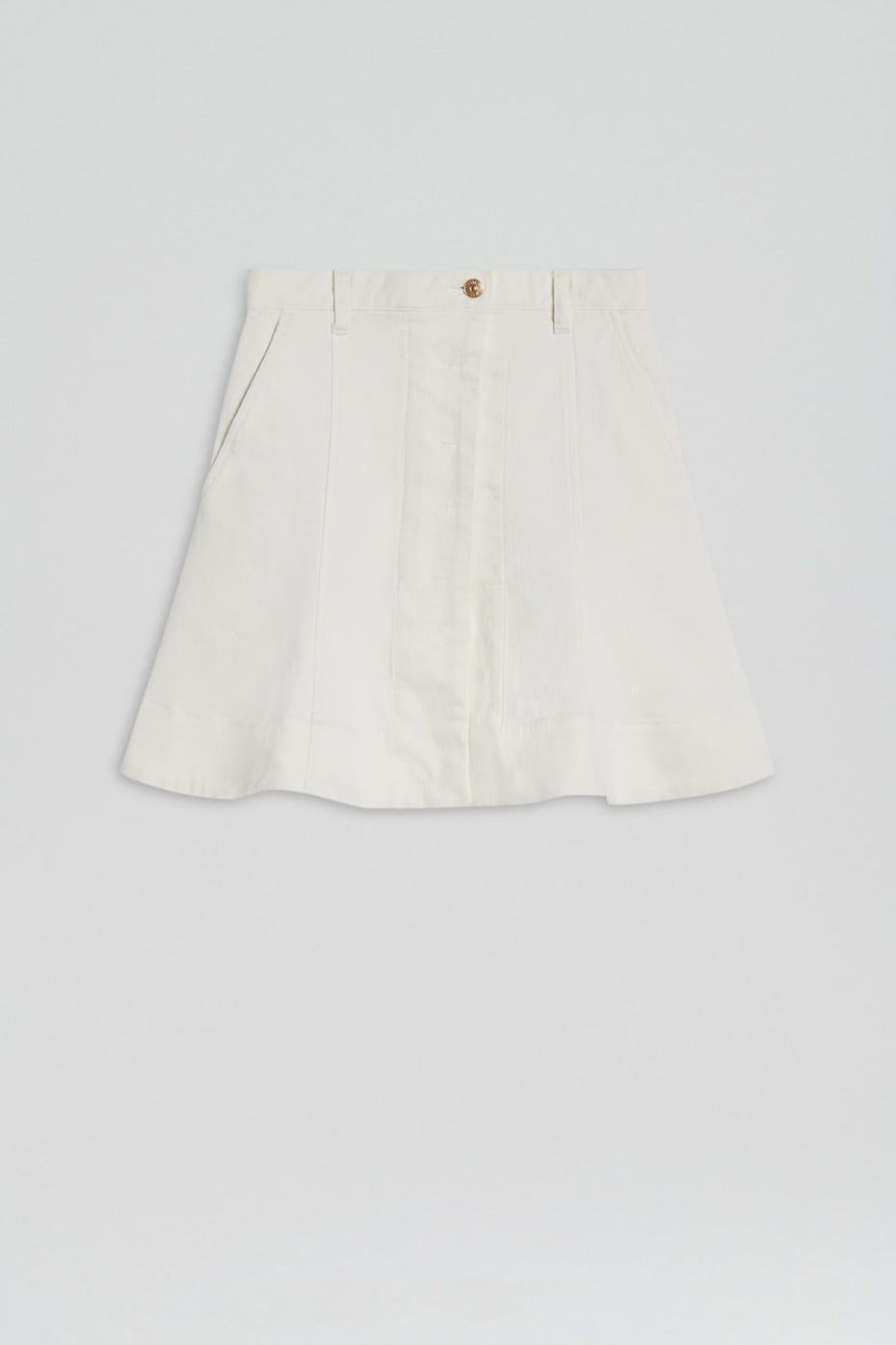 Denim | Women Scanlan Theodore DENIM SKATER SKIRT Natural