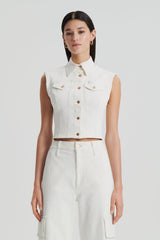 Denim | Women Scanlan Theodore DENIM SLEEVELESS SHIRT Natural.11.5