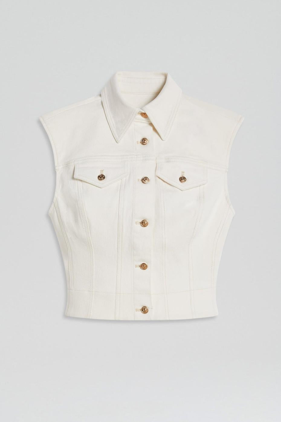 Denim | Women Scanlan Theodore DENIM SLEEVELESS SHIRT Natural.11.5