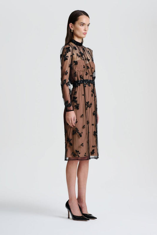 Dresses | Women Scanlan Theodore BEADED TULLE DRESS Black