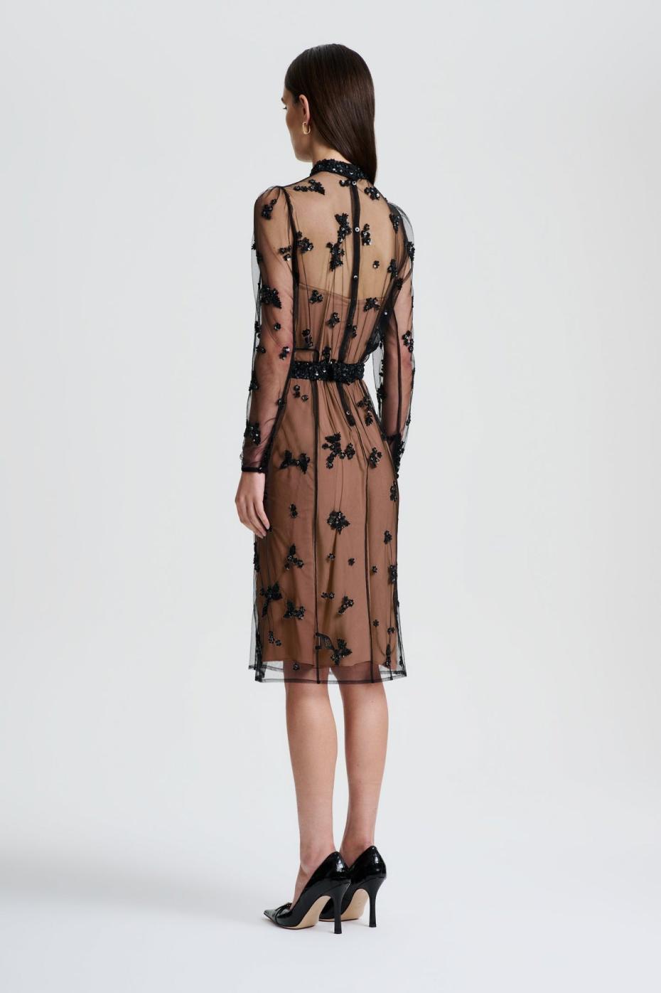 Dresses | Women Scanlan Theodore BEADED TULLE DRESS Black