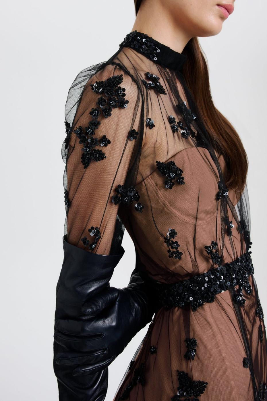 Dresses | Women Scanlan Theodore BEADED TULLE DRESS Black