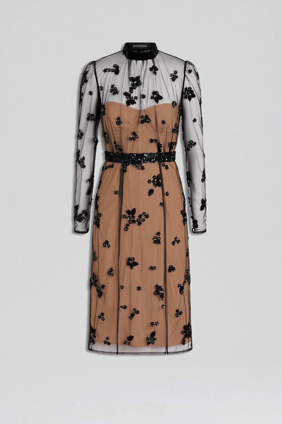 Dresses | Women Scanlan Theodore BEADED TULLE DRESS Black