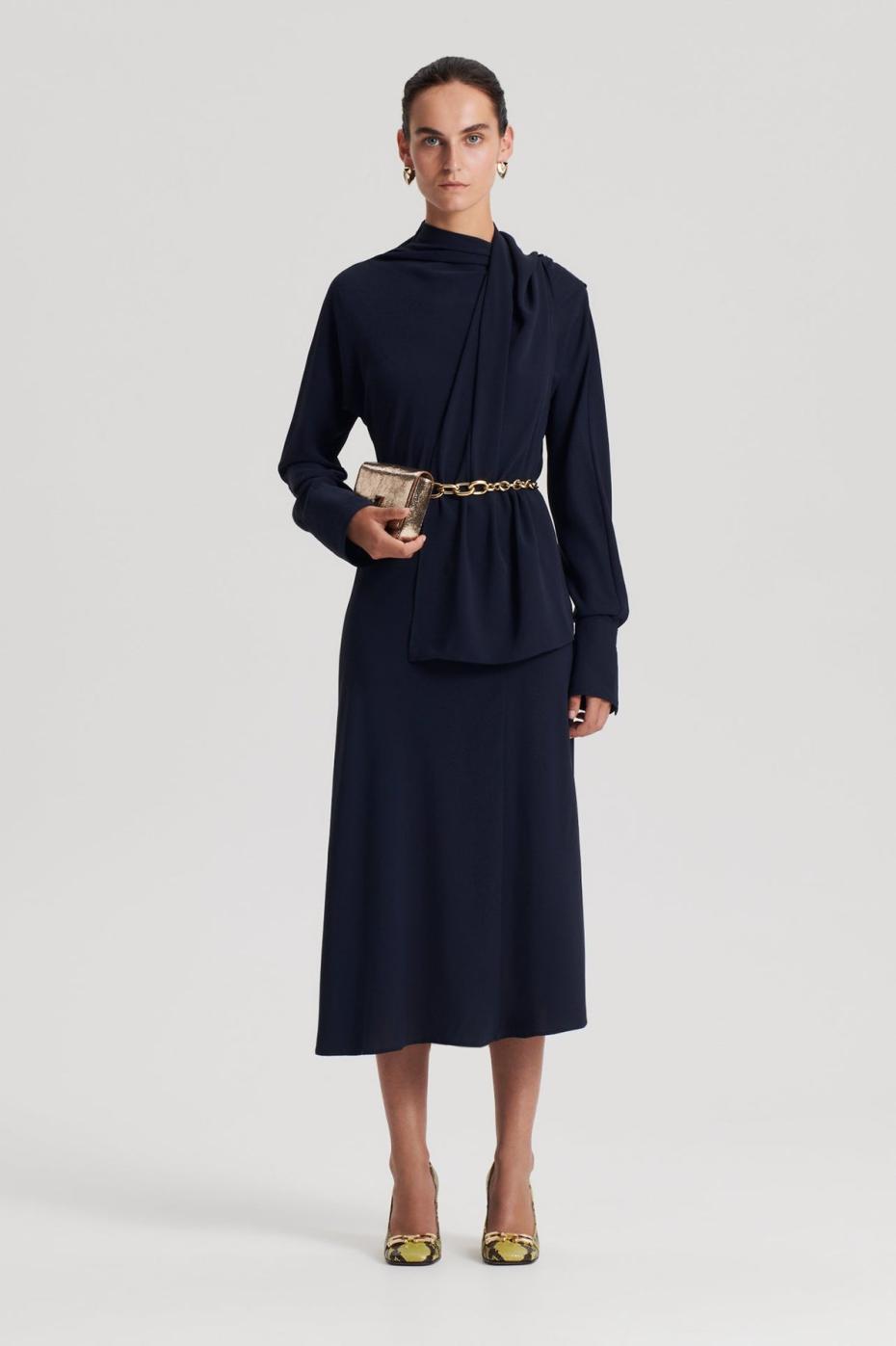 Dresses | Women Scanlan Theodore CRAVAT DRESS Navy