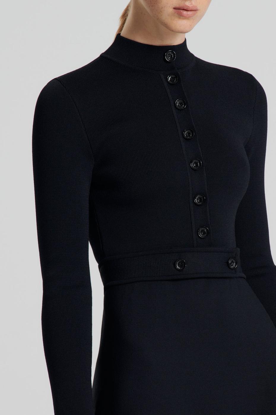 Dresses | Women Scanlan Theodore CREPE KNIT BUTTON SOFT DRESS Black