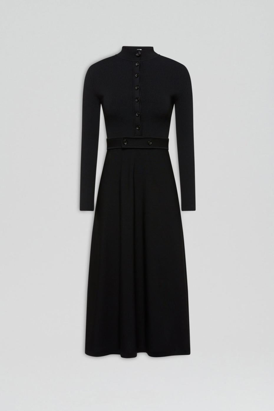 Dresses | Women Scanlan Theodore CREPE KNIT BUTTON SOFT DRESS Black