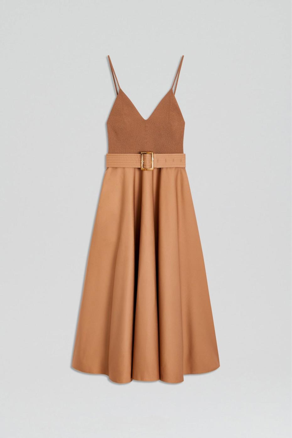Dresses | Women Scanlan Theodore CREPE KNIT CAMISOLE COTTON DRESS Almond