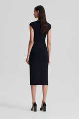 Dresses | Women Scanlan Theodore CREPE KNIT CAP SLEEVE DRESS Black