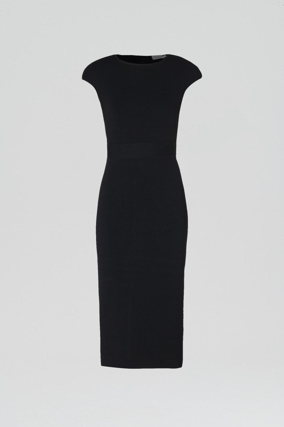 Dresses | Women Scanlan Theodore CREPE KNIT CAP SLEEVE DRESS Black