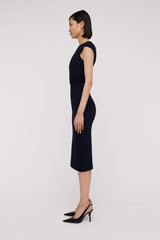 Dresses | Women Scanlan Theodore CREPE KNIT CAP SLEEVE DRESS Navy